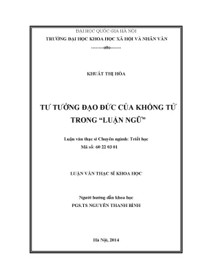 Luận văn thạc sĩ ussh tư tưởng đạo đức của khổng tử trong luận ngữ