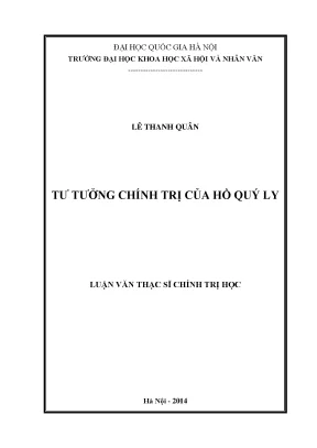 Luận văn thạc sĩ ussh tư tưởng chính trị của hồ quý ly