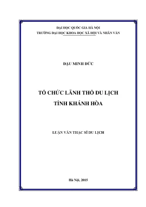 Luận văn thạc sĩ ussh tổ chức lãnh thổ du lịch tỉnh khánh hòa