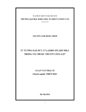Luận văn thạc sĩ ussh tư tưởng đạo đức của john stuart mill trong tác phẩm thuyết công lợi