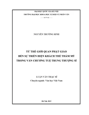 Luận văn thạc sĩ ussh từ thế giới quan phật giáo đến sự triển hiện khách thể thẩm mỹ trong văn chương tuệ trung thượng sĩ