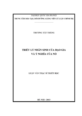 Luận văn thạc sĩ ussh triết lý nhân sinh của đạo gia và ý nghĩa của nó