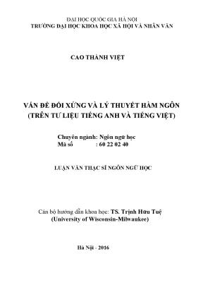 Luận văn thạc sĩ ussh vấn đề đối xứng và lý thuyết hàm ngôn trên tư liệu tiếng anh và tiếng việt