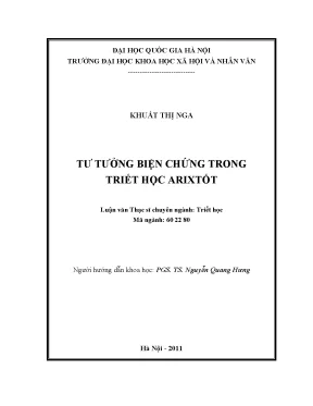 Luận văn thạc sĩ ussh tư tưởng biện chứng trong triết học của aritxtốt