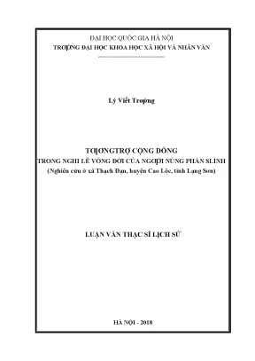 Luận văn thạc sĩ ussh tương trợ cộng đồng trong nghi lễ vòng đời của người nùng phàn slình nghiên cứu ở xã thạch đạn huyện cao lộc tỉnh lạng sơn