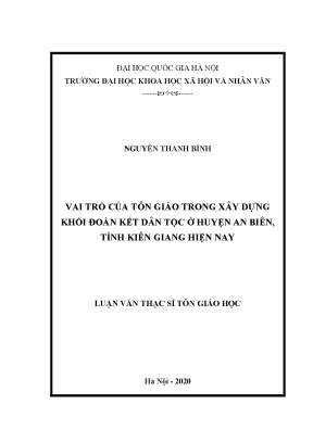 Luận văn thạc sĩ ussh vai trò của tôn giáo trong xây dựng khối đoàn kết dân tộc ở huyện an biên tỉnh kiên giang hiện nay