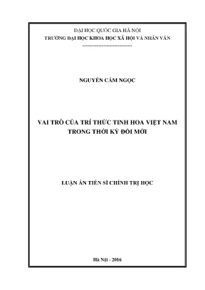 Luận văn thạc sĩ ussh vai trò của trí thức tinh hoa việt nam trong thời kỳ đổi mới luận án ts khoa học chính trị 62 31 02