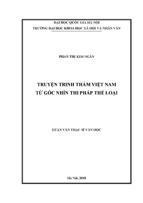Luận văn thạc sĩ ussh truyện trinh thám việt nam từ góc nhìn thi pháp thể loại
