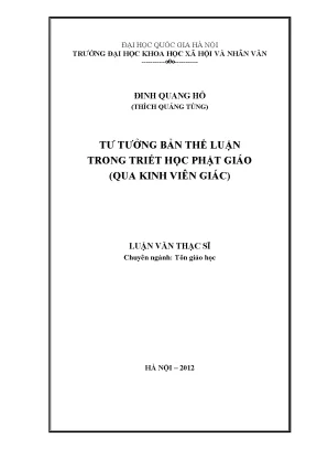 Luận văn thạc sĩ ussh tư tưởng bản thể luận trong triết học phật giáo quan kinh viên giác