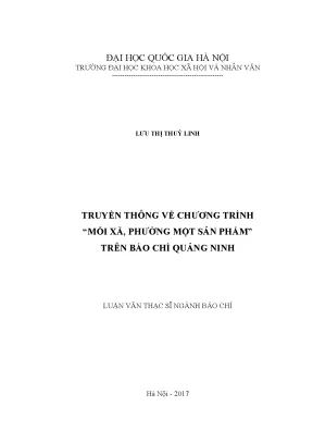 Luận văn thạc sĩ ussh truyền thông về chương trình mỗi xã phường một sản phẩmtrên báo chí quảng ninh