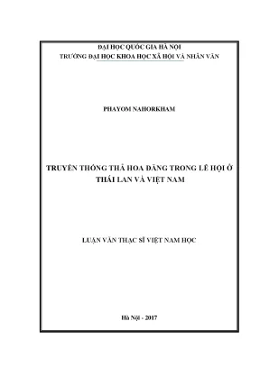 Luận văn thạc sĩ ussh truyền thống thả hoa đăng trong lễ hội ở thái lan và việt nam