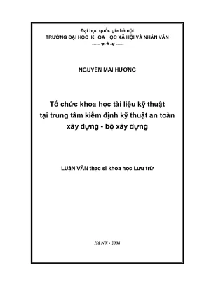 Luận văn thạc sĩ ussh tổ chức khoa học tài liệu kỹ thuật tại trung tâm kiểm định kỹ thuật an toàn xây dựng bộ xây dựng