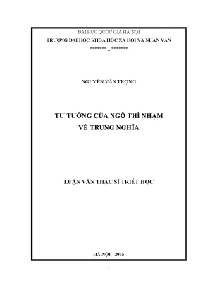 Luận văn thạc sĩ ussh tư tưởng của ngô thì nhậm về trung nghĩa