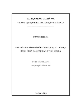 Luận văn thạc sĩ ussh vai trò của báo chí đối với hoạt động của hội đồng nhân dân các cấp ở tỉnh sơn la 01