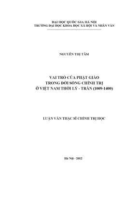 Luận văn thạc sĩ ussh vai trò của phật giáo trong đời sống chính trị ở việt nam thời lý trần 1009 1400
