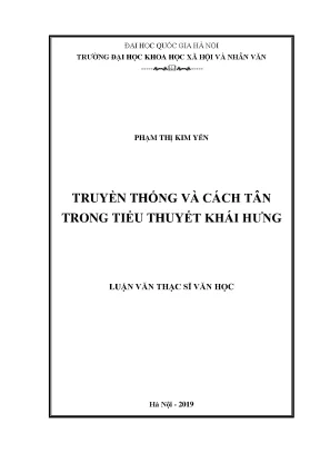 Luận văn thạc sĩ ussh truyền thống và cách tân trong tiểu thuyết khái hưng