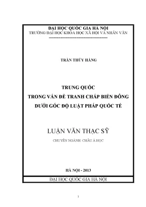 Luận văn thạc sĩ ussh trung quốc trong vấn đề tranh chấp biển đông dưới góc độ luật pháp quốc tế