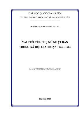 Luận văn thạc sĩ ussh vai trò của phụ nữ nhật bản trong xã hội giai đoạn 1945 1965