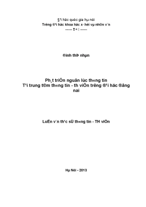 Luận văn thạc sĩ ussh phát triển nguồn lực thông tin tại trung tâm thông tin thư viện trường đại học đồng nai
