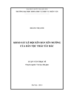 Luận văn thạc sĩ ussh khảo sát lễ hội xên bản xên mường của dân tộc thái tây bắc
