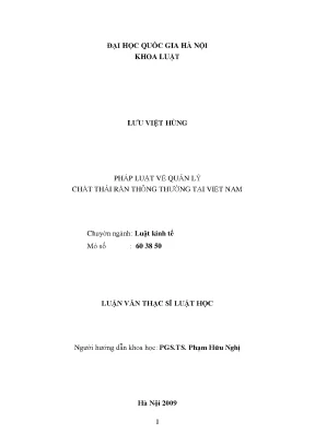Luận văn thạc sĩ pháp luật về quản lý chất thải rắn thông thường tại việt nam