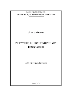 Luận văn thạc sĩ ussh phát triển du lịch tỉnh phú yên đến năm 2020 b