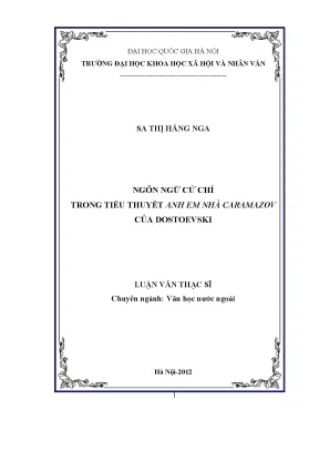 Luận văn thạc sĩ ussh ngôn ngữ cử chỉ trong tiểu thuyết anh em nhà caramozov của dostoevski