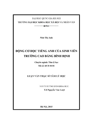 Luận văn thạc sĩ ussh động cơ học tiếng anh của sinh viên trường cao đẳng bình định