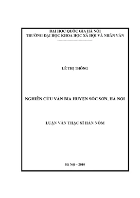 Luận văn thạc sĩ ussh nghiên cứu văn bia huyện sóc sơn hà nội