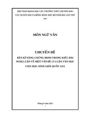 Tiểu luận chuyên đề rèn kĩ năng chứng minh trong kiểu bài nghị luận về một vấn đề lí luận văn học cho học sinh giỏi quốc gia
