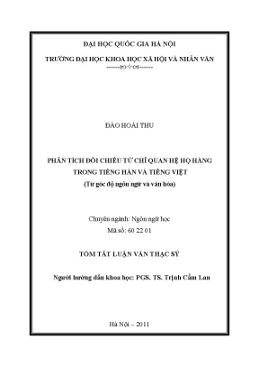 Luận văn thạc sĩ ussh phân tích đối chiếu từ chỉ quan hệ họ hàng trong tiếng hàn và tiếng việt