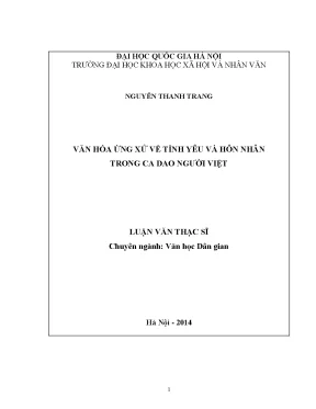 Luận văn thạc sĩ ussh văn hóa ứng xử về tình yêu và hôn nhân trong ca dao người việt