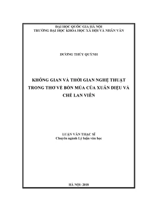 Luận văn thạc sĩ ussh không gian và thời gian nghệ thuật trong thơ về bốn mùa của xuân diệu và chế lan viên