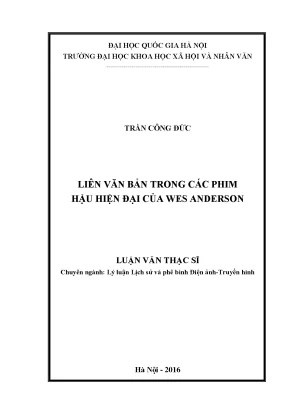 Luận văn thạc sĩ ussh liên văn bản trong các phim hậu hiện đại của wes anderson