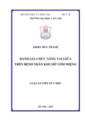 Đánh giá chức năng tai giữa trên bệnh nhân khe hở vòm miệng