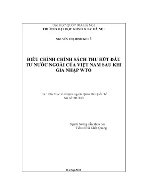 Luận văn thạc sĩ ussh điều chỉnh chính sách thu hút đầu tư nước ngoài của việt nam sau khi gia nhập wto