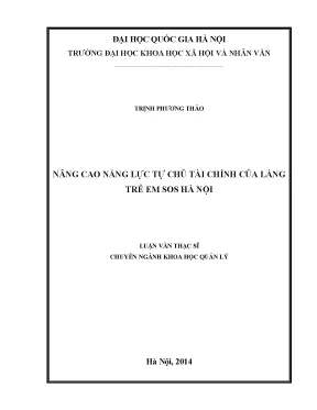 Luận văn thạc sĩ ussh nâng cao năng lực tự chủ tài chính của làng trẻ em sos hà nội