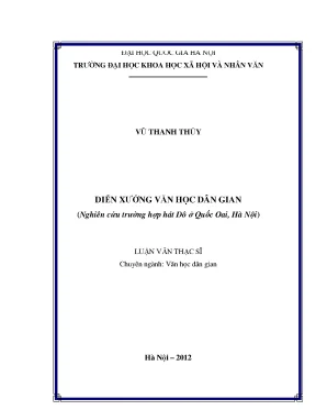 Luận văn thạc sĩ ussh diễn xướng văn học dân gian nghiên cứu trường hợp hát dô quốc oai hà nội