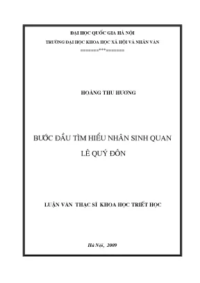 Luận văn thạc sĩ ussh bước đầu tìm hiểu nhân sinh quan lê quý đôn