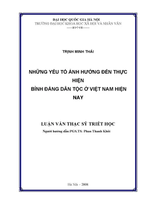 Luận văn thạc sĩ ussh những yếu tố ảnh hưởng đến thực hiện bình đẳng dân tộc ở việt nam hiện nay