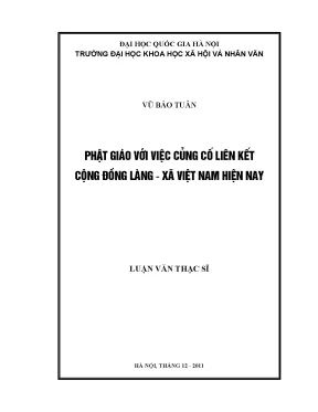 Luận văn thạc sĩ ussh phật giáo với việc củng cố liên kết cộng đồng làng xã việt nam hiện nay
