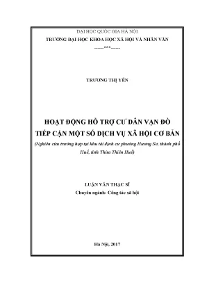 Luận văn thạc sĩ ussh hoạt động hỗ trợ cự dân vạn đò tiếp cận một số dịch vụ xã hội cơ bản