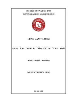 Luận văn thạc sĩ quản lý tài chính tại cơ quan tỉnh ủy bắc ninh