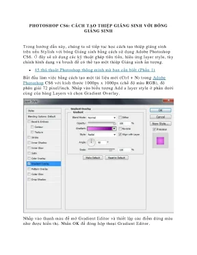 Photoshop cs6 cách tạo thiệp giáng sinh với bóng giáng sinh