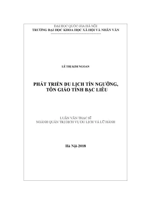 Luận văn thạc sĩ ussh phát triển du lịch tín ngưỡng tôn giáo tỉnh bạc liêu thí điểm