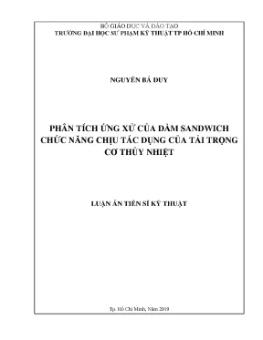 Luận án tiên sĩ phân tích ứng xử của dầm sandwich chức năng chịu tác dụng của tải trọng cơ thủy nhiệt