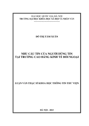 Luận văn thạc sĩ ussh nhu cầu tin của người dùng tin tại trường cao đẳng kinh tế đối ngoại
