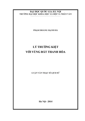 Luận văn thạc sĩ ussh lý thường kiệt với vùng đất thanh hóa