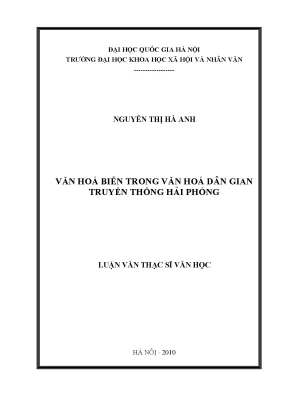 Luận văn thạc sĩ ussh văn hóa biển trong văn học dân gian truyền thống hải phòng