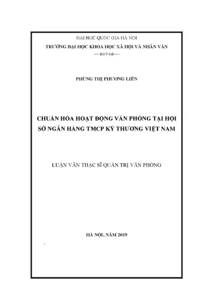 Luận văn thạc sĩ ussh chuẩn hóa hoạt động văn phòng tại hội sở ngân hàng tmcp kỹ thương việt nam
